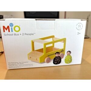 MIO School Bus + 2 People Wooden Toy Set w/ Box – Manhattan Toy Company